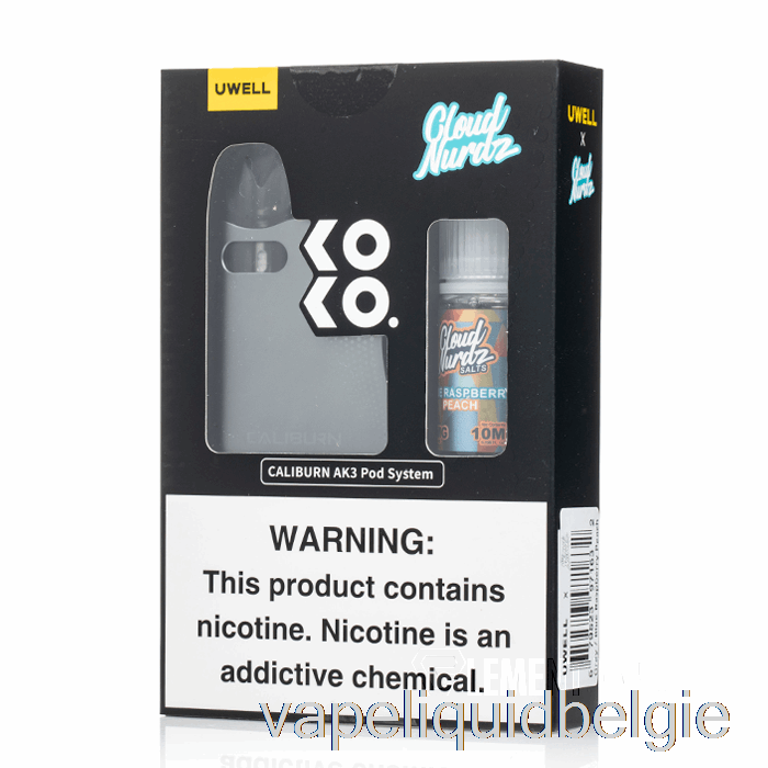 Vape Vloeistof Uwell X Dv Caliburn Ak3 Kit + 50 Mg Nic Salt [grijs] Wolk Nurdz - Blauwe Frambozenperzik